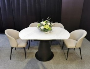 Стол TERAMO 135 GLOSS GRAND JADE SOLID CERAMIC, керамика, поворотн.механизм / Черный каркас, ®DISAUR в Магнитогорске - magnitogorsk.mebel24.online | фото 3