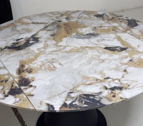Стол TERAMO 135 GLOSS GRAND JADE SOLID CERAMIC, керамика, поворотн.механизм / Черный каркас, ®DISAUR в Магнитогорске - magnitogorsk.mebel24.online | фото 4