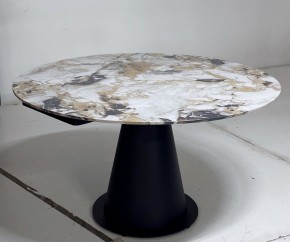 Стол TERAMO 135 GLOSS GRAND JADE SOLID CERAMIC, керамика, поворотн.механизм / Черный каркас, ®DISAUR в Магнитогорске - magnitogorsk.mebel24.online | фото 5