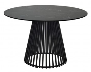 Стол TERNI 120 MATT BLACK MARBLE SOLID CERAMIC Черный мрамор матовый, керамика /Черн.каркас, ®DISAUR в Магнитогорске - magnitogorsk.mebel24.online | фото