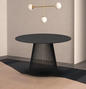 Стол TERNI 120 MATT BLACK MARBLE SOLID CERAMIC Черный мрамор матовый, керамика /Черн.каркас, ®DISAUR в Магнитогорске - magnitogorsk.mebel24.online | фото 2