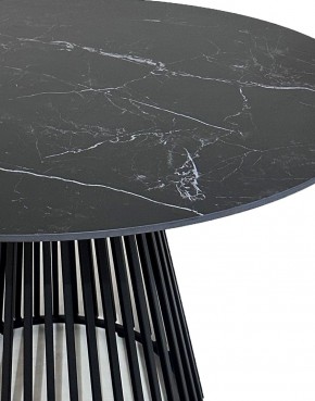 Стол TERNI 120 MATT BLACK MARBLE SOLID CERAMIC Черный мрамор матовый, керамика /Черн.каркас, ®DISAUR в Магнитогорске - magnitogorsk.mebel24.online | фото 4