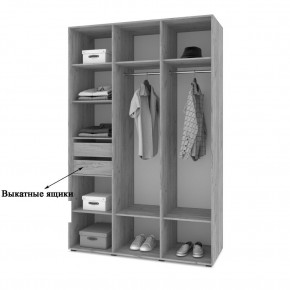 СТОУН С31 Шкаф 3-х створчатый с ящиками (анкор темный/анкор светлый) в Магнитогорске - magnitogorsk.mebel24.online | фото 4