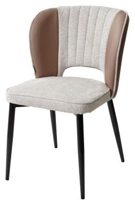 Стул HERMES WZ2042-02 светло-бежевый фактурный велюр/ HK017-31 серо-коричневый PU, М-City в Магнитогорске - magnitogorsk.mebel24.online | фото 1
