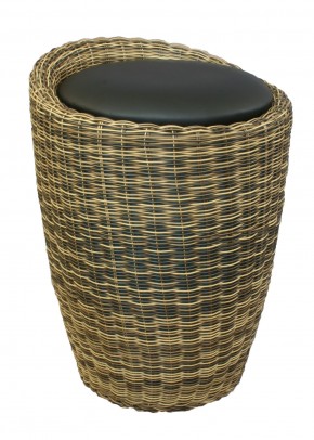 Табурет с местом для хранения LM-1100Rattan, чёрный в Магнитогорске - magnitogorsk.mebel24.online | фото