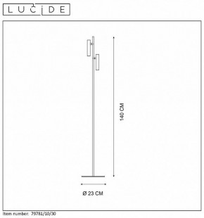 Торшер Lucide Philon 79781/10/30 в Магнитогорске - magnitogorsk.mebel24.online | фото 4