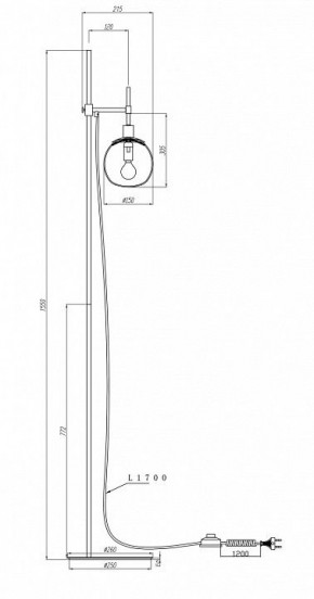 Торшер Maytoni Erich MOD221-FL-01-G в Магнитогорске - magnitogorsk.mebel24.online | фото 5