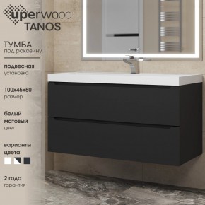 Тумба под раковину Uperwood Tanos 100 см, подвесная, черная матовая в Магнитогорске - magnitogorsk.mebel24.online | фото 3
