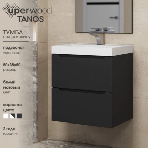 Тумба под раковину Uperwood Tanos 50 см, подвесная, черная матовая в Магнитогорске - magnitogorsk.mebel24.online | фото 4