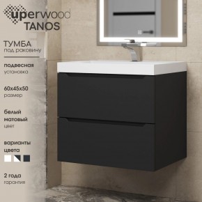 Тумба под раковину Uperwood Tanos 60 см, подвесная, черная матовая в Магнитогорске - magnitogorsk.mebel24.online | фото 3