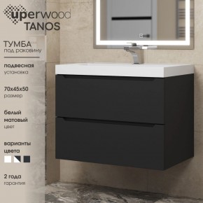 Тумба под раковину Uperwood Tanos 70 см, подвесная, черная матовая в Магнитогорске - magnitogorsk.mebel24.online | фото 3