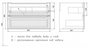 Тумба под раковину Uperwood Tanos 80 см, подвесная, белая/графит в Магнитогорске - magnitogorsk.mebel24.online | фото 7