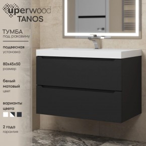 Тумба под раковину Uperwood Tanos 80 см, подвесная, черная матовая в Магнитогорске - magnitogorsk.mebel24.online | фото 3