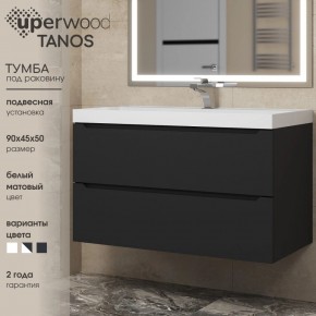 Тумба под раковину Uperwood Tanos 90 см, подвесная, черная матовая в Магнитогорске - magnitogorsk.mebel24.online | фото 3