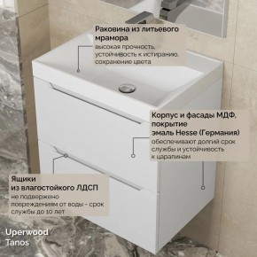 Тумба с раковиной Uperwood Tanos 50 см, подвесная, белая матовая в Магнитогорске - magnitogorsk.mebel24.online | фото 6